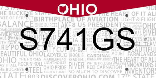 S741GS Ohio License Plate