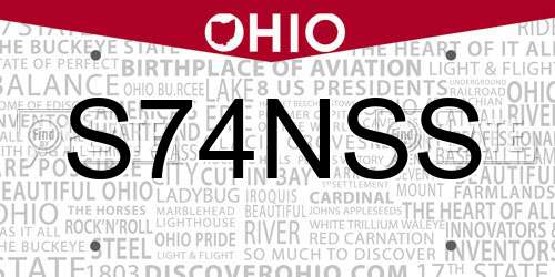 S74NSS Ohio License Plate