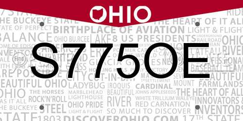 S775OE Ohio License Plate