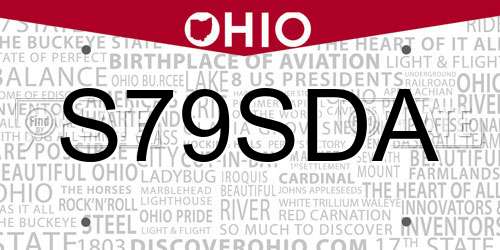 S79SDA Ohio License Plate