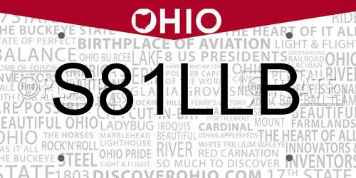 S81LLB Ohio License Plate