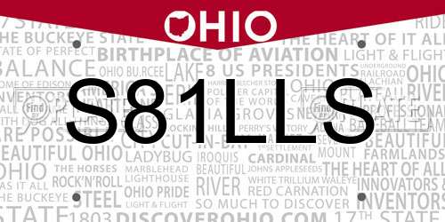 S81LLS Ohio License Plate