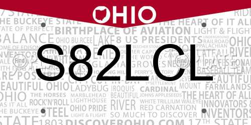 S82LCL Ohio License Plate