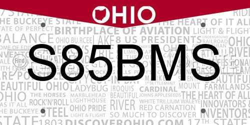 S85BMS Ohio License Plate
