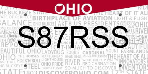 S87RSS Ohio License Plate