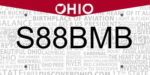 S88BMB Ohio License Plate