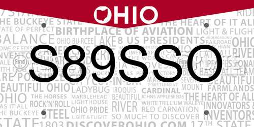 S89SSO Ohio License Plate