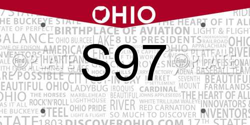S97 Ohio License Plate