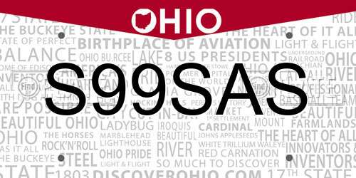S99SAS Ohio License Plate