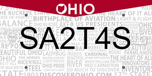 SA2T4S Ohio License Plate