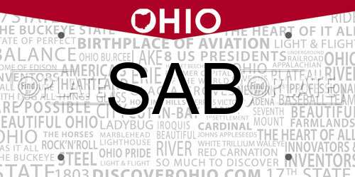 SAB Ohio License Plate