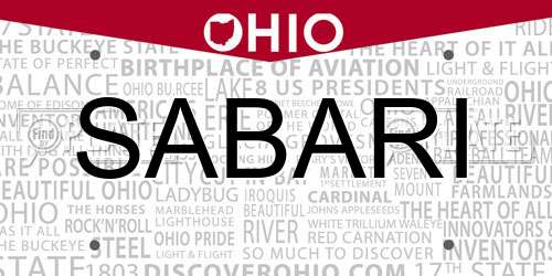 SABARI Ohio License Plate