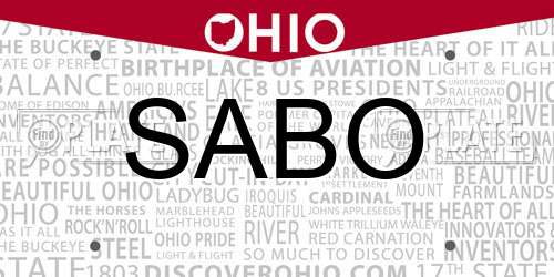 SABO Ohio License Plate