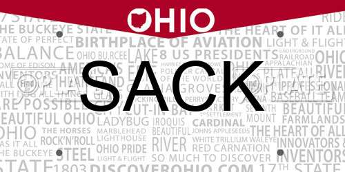 SACK Ohio License Plate