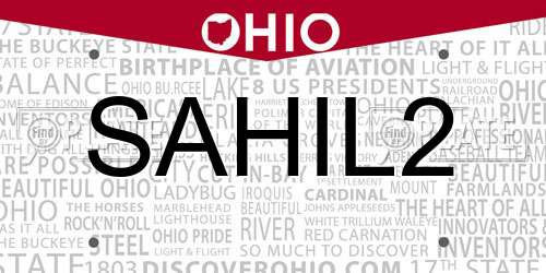 SAHIL2 Ohio License Plate