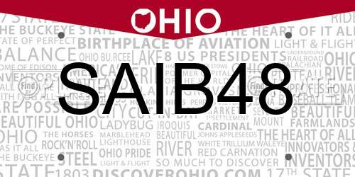 SAIB48 Ohio License Plate