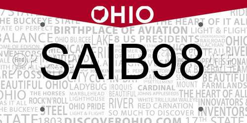SAIB98 Ohio License Plate