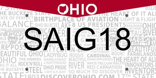 SAIG18 Ohio License Plate