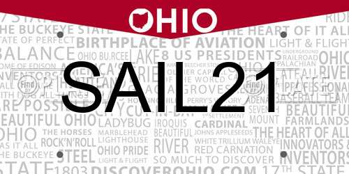 SAIL21 Ohio License Plate
