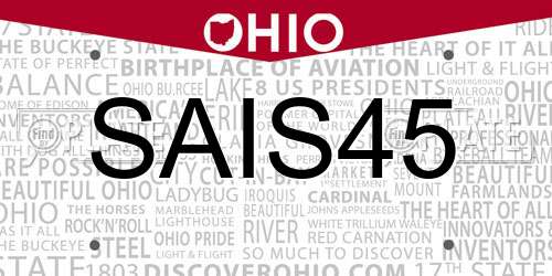 SAIS45 Ohio License Plate