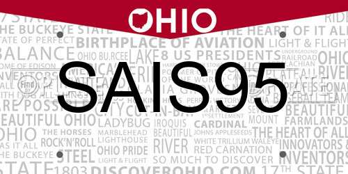 SAIS95 Ohio License Plate