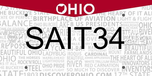SAIT34 Ohio License Plate