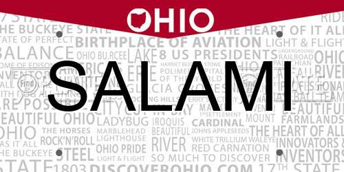 SALAMI Ohio License Plate