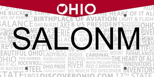 SALONM Ohio License Plate