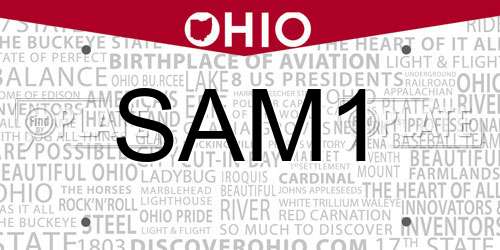 SAM1 Ohio License Plate