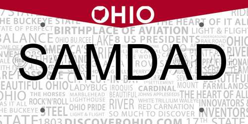SAMDAD Ohio License Plate