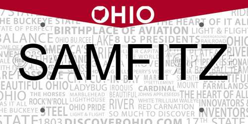SAMFITZ Ohio License Plate