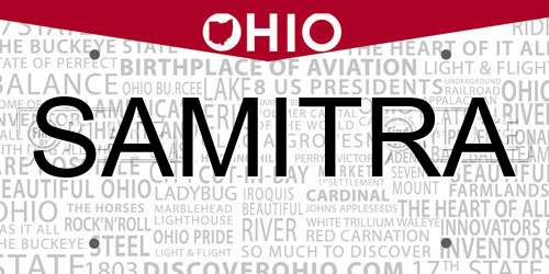 SAMITRA Ohio License Plate
