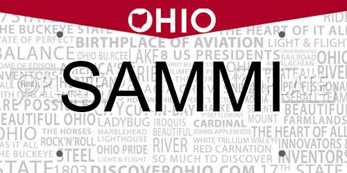 SAMMI Ohio License Plate