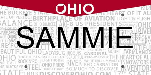 SAMMIE Ohio License Plate