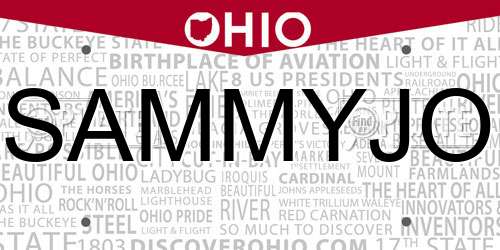 SAMMYJO Ohio License Plate