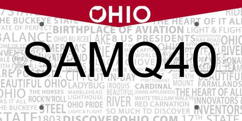 SAMQ40 Ohio License Plate
