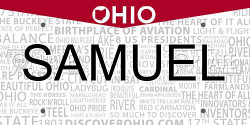 SAMUEL Ohio License Plate