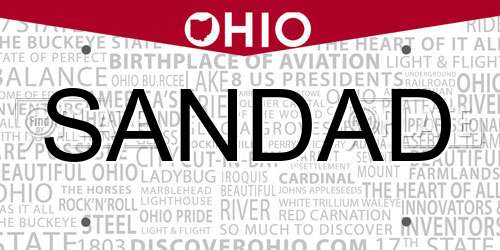 SANDAD Ohio License Plate
