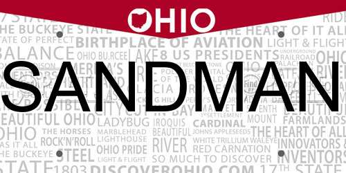 SANDMAN Ohio License Plate