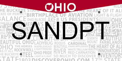SANDPT Ohio License Plate