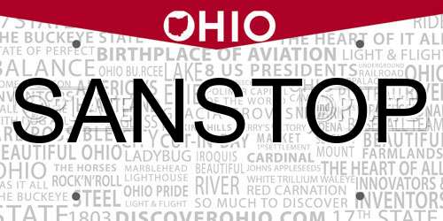 SANSTOP Ohio License Plate