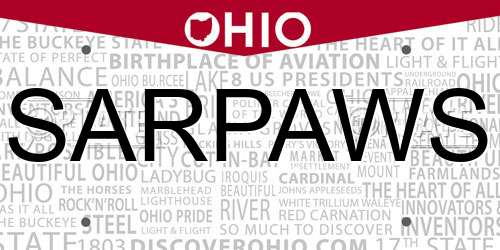 SARPAWS Ohio License Plate
