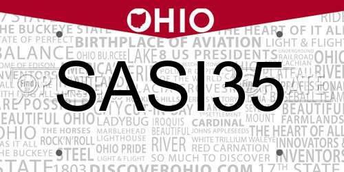 SASI35 Ohio License Plate