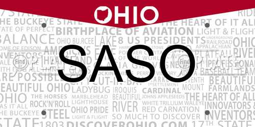SASO Ohio License Plate