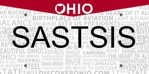 SASTSIS Ohio License Plate