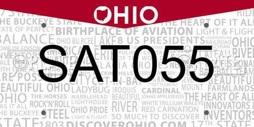 SAT055 Ohio License Plate