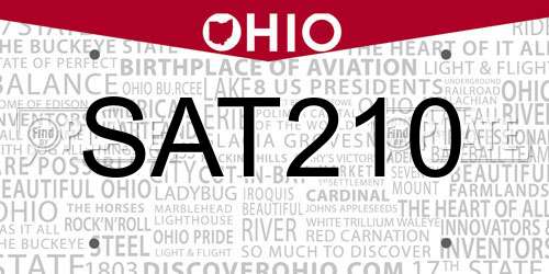 SAT210 Ohio License Plate