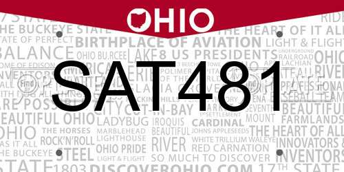 SAT481 Ohio License Plate