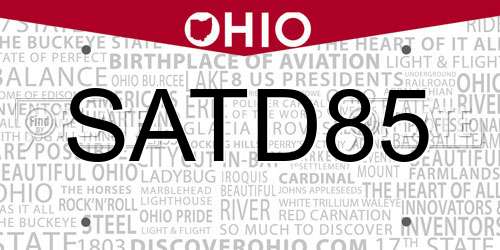 SATD85 Ohio License Plate