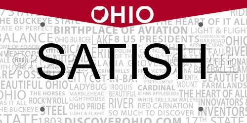 SATISH Ohio License Plate